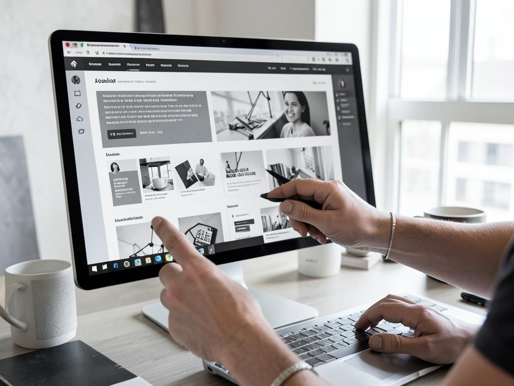 Web design process on a desktop display
